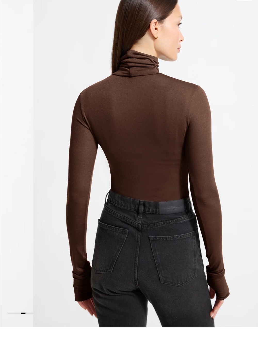 Marcella NYC Espresso ELOISE SHEER TURTLENECK - Picture 3 of 7